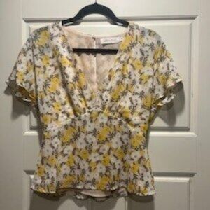 Nordstrom Yellow Floral Summer Crop Top